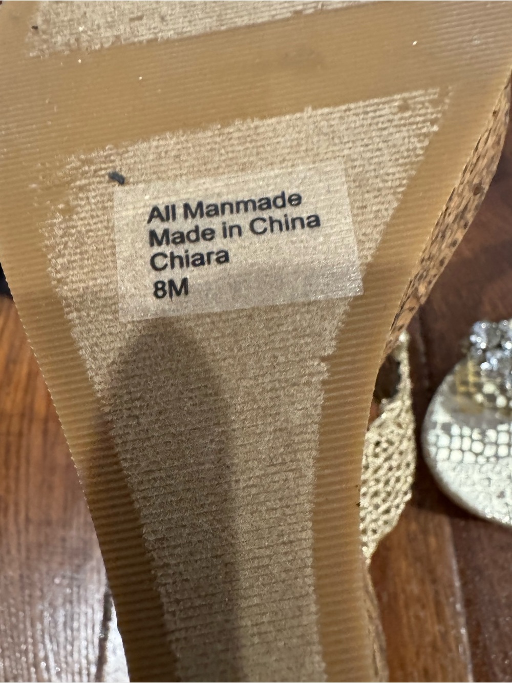 FIONI Clothing Metallic Gold Jeweled Crochet Slide Sandals - Picture 11 of 11